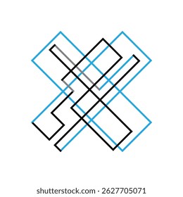 new custom abstract Letter X logo design vector concept illustration

