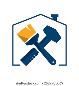 new custom of home restoration logo design a property maintenance house renovation symbol vector icon 
