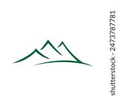 New Custom Modern Simple line art peaks of Mountain logo vector design illustration
