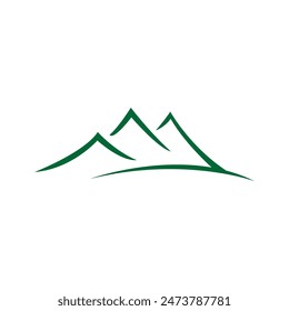 New Custom Modern Simple line art peaks of Mountain logo vector design illustration
