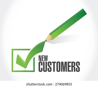 new customer check mark sign concept illustration design over white