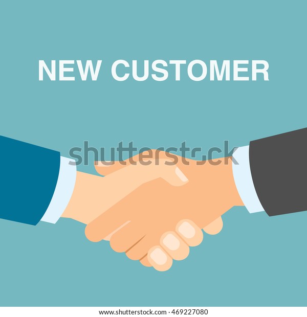 New customer handshake. Finding new client.\
Attracting people for\
partnership.