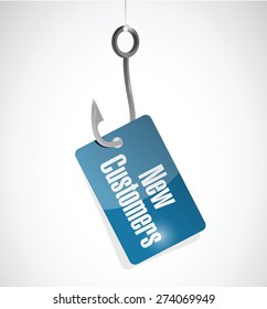 new customer hook sign concept illustration design over white