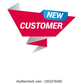 New customer sign banner - speech bubble,label,sticker 