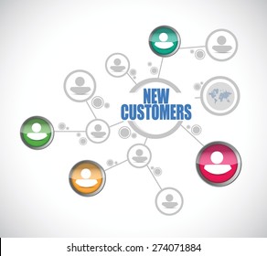 New Customers People Diagram Sign Concept Illustration Design Over White