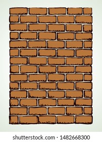 New cute single house airbrick diy on light backdrop. Freehand outline black ink hand drawn design concept object emblem sketchy in vintage art scribble style pen on paper space for text. Closeup view