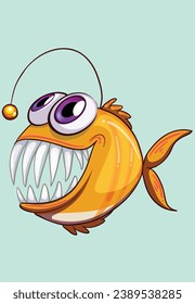 new cute unique colorful sea fish vector illustration