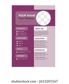 New CV design template vector eps file for work