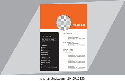 New CV resume template vector design illustration