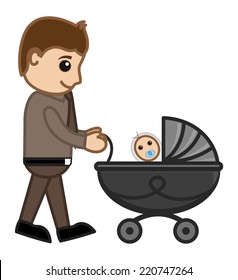 New Dad - Vector Character Cartoon Illustration