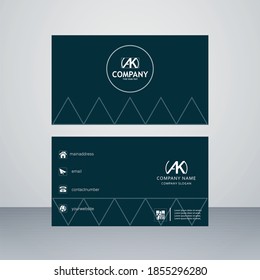 New dark blue and white circle colour vector business card template design