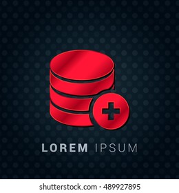 New Database Red chromium precious metallic 3D Icon / Logo Design