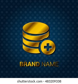 New Database Royal Golden & Blue Metallic Premium Corporate Logo / Icon