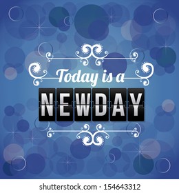 new day over blue background vector illustration