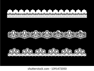 new decorative Scallop Borders Set. vintage fabric ribbons. lace