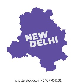 New Dehli flat map, capital of India