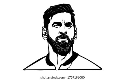 New Delhi : 22th May 21020 : A Vector Illustration Artwork Of Leo Messi.