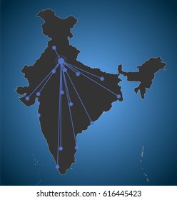 New Delhi headquarter, Asia Map 