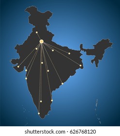 New Delhi headquarter, Hindustan Map 