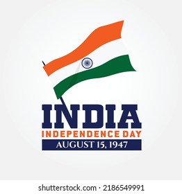 New Delhi, India - August 15, 2022: India Independence Day. Vector Logo.