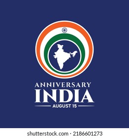 New Delhi, India - August 15, 2022: India Independence Day. Vector Logo.