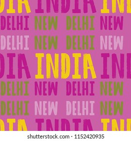 New Delhi, India seamless pattern