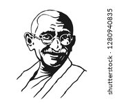 New Delhi - January 26, 2019: Mahatma Ghandi. India. vector Illustration. Eps 10.