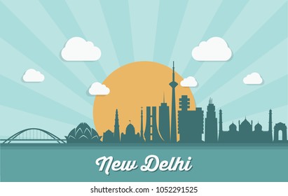 New Delhi skyline - India - vector illustration