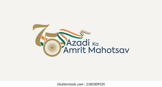 New Delhi-India, August 15, 2022: 75 Year Anniversary Independence Day Logo. Azadi Ka Amrit Mahotsav (Translate: Elixir of Independence Energy). Vector Illustration. svg