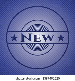 New with denim texture. Vector Illustration. Detailed.