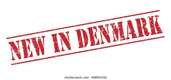 new in denmark vector stamp on white background