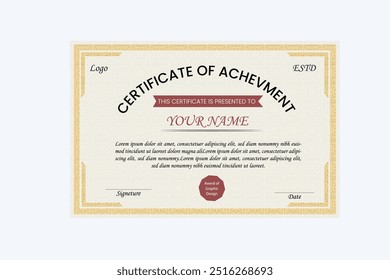 Novo Modelo de Design de Certificado de Demonstrativo.