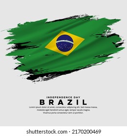 Nuevo diseño del vector del día de la independencia de Brasil. Bandera de Brasil con vector de pincel abstracto