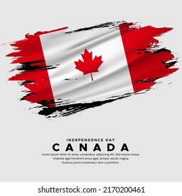 New design of Canada independence day vector. Canada flag with abstract brush vector