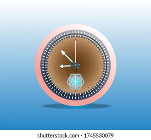 New design clock isolated style on blue light