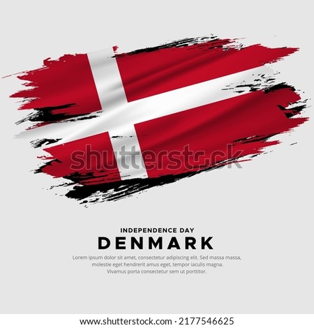New design of Denmark independence day vector. Denmark flag with abstract brush vector