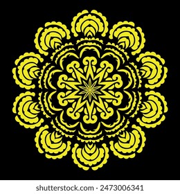 New design gradient color mandala on black background