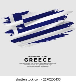 New Design Of Greece Independence Day Vector. Greece Flag With Abstract Brush Vector