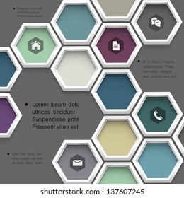 New design hexagons background for website .Vector template