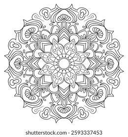 A new design  mandala  victor style colouring page 