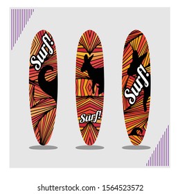 new design mockup of surfing board