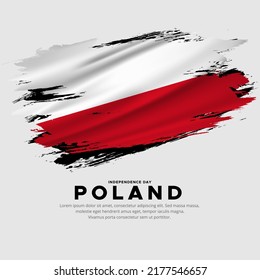 New design of Poland independence day vector. Poland flag with abstract brush vector