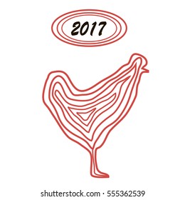 The new design, with the silhouette of a rooster. modern flat style vector illustration of a rooster as a symbol of the 2017 calendar. beautiful cock, modern flat pattern vector logo or icon cock