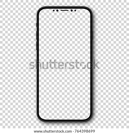 New design smartphone with blank screen. Vector illustration