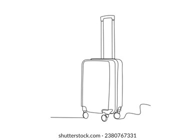 A new design suitcase for the holidays. Baggage one-line drawing