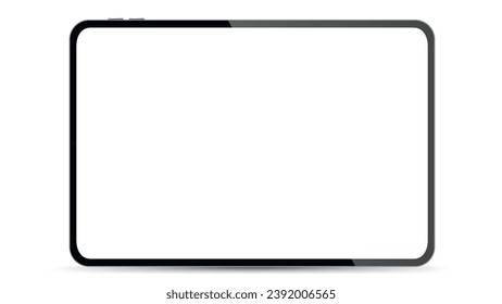 New design of tablet in trendy thin frame style isolated. Empty screen concept. Vector illustration
