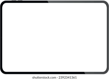 New design of tablet in trendy thin frame style isolated. Empty screen concept. Vector illustration
