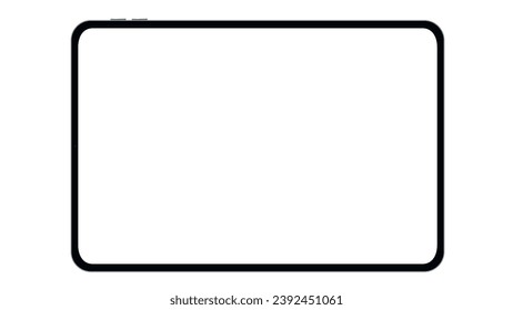 New design of tablet in trendy thin frame style isolated. Empty screen concept. Vector illustration
