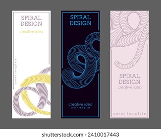 A new design trend. Spiral design. Template for a cover, banner, posters, brochures, magazine. Creative idea of the catalog, interior design and decor