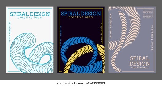 A new design trend. Spiral design. Template for a cover, banner, posters, brochures, magazine. Creative idea of the catalog, interior design and decor